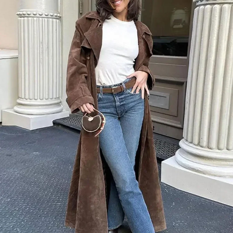 Women's Suede Leather Coat