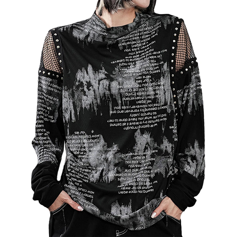 Women's Gothic Mesh Top Black