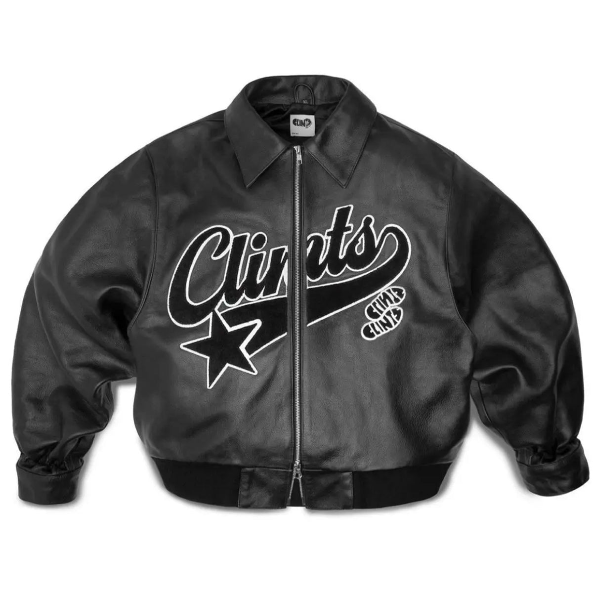 Men's Leather Bomber Black