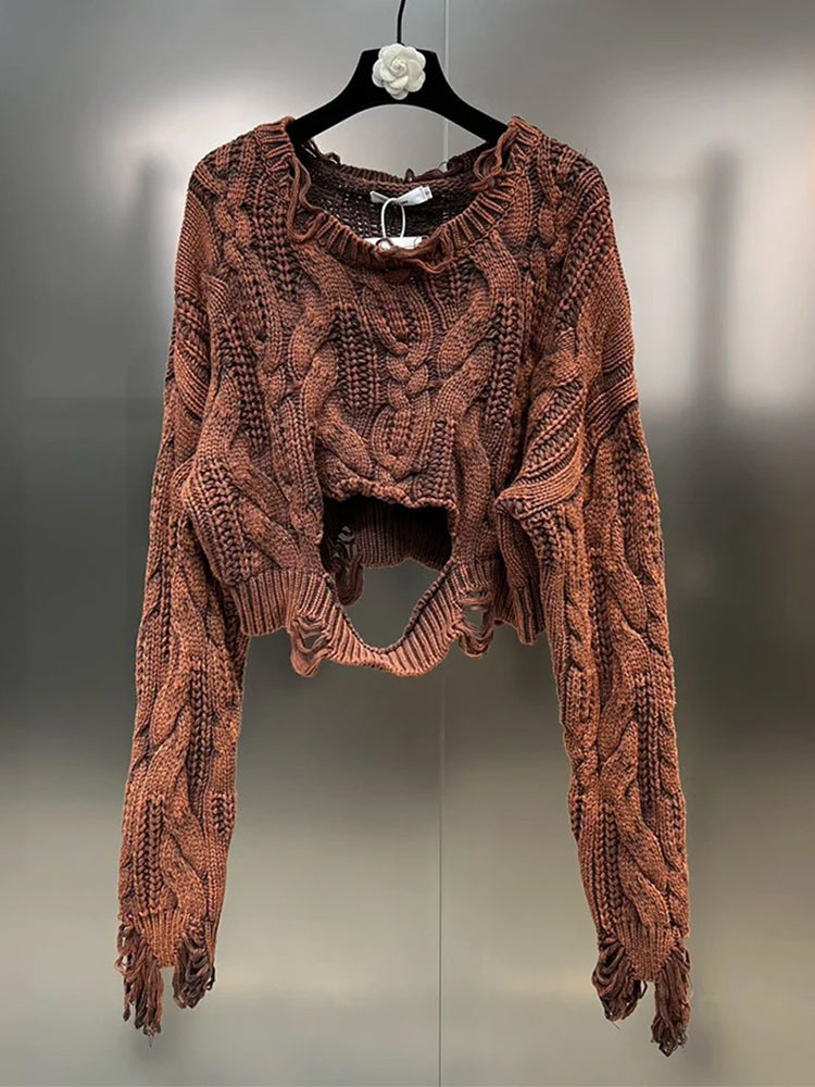 Women's Knitted Sweater Brown