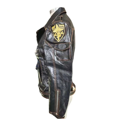 Men's Biker Leather Jacket Black