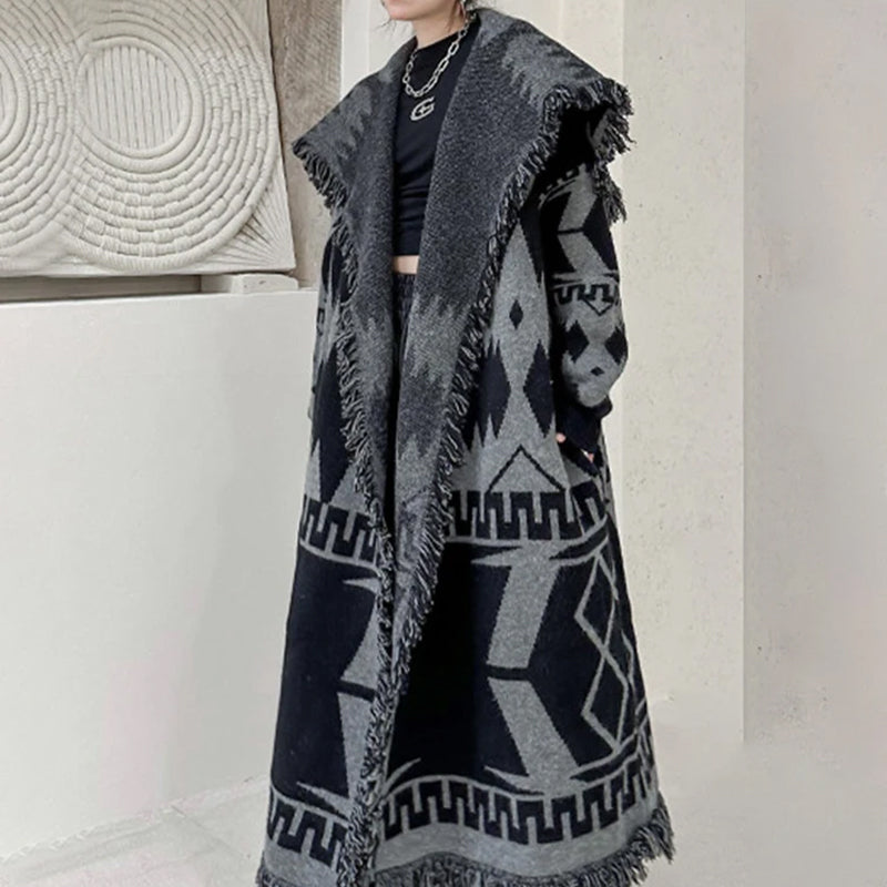 Women's Long Knitted Cardigan Black