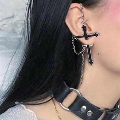 Trendy Metal Cross Earrings