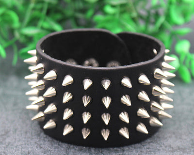 Four Row Spiked Metal Cuff