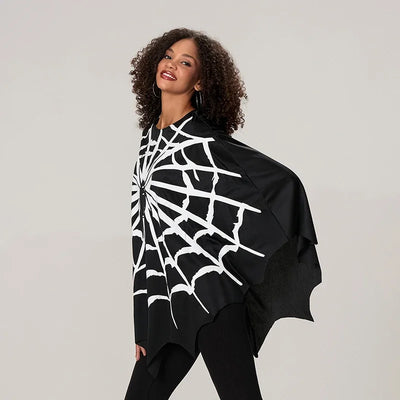 Women's Spider Web Cape Black