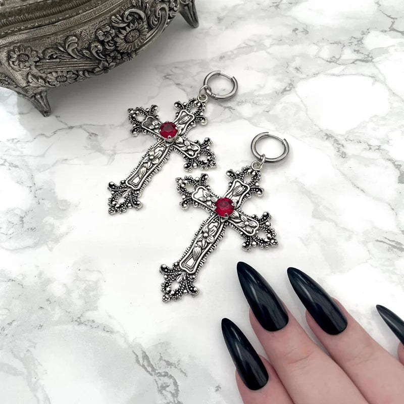 Women's Gothic Cross Earrings