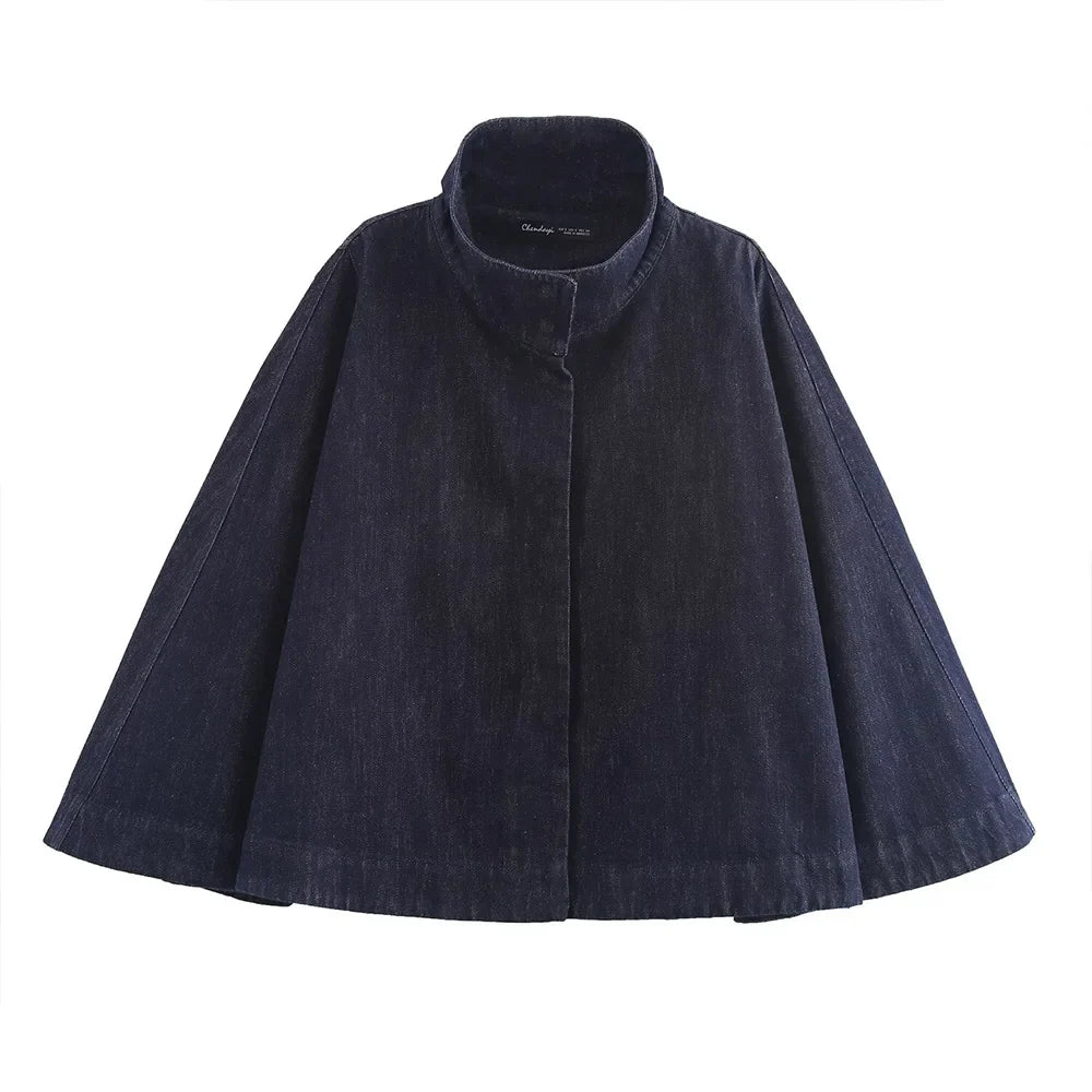 Women's Denim Cape Blue