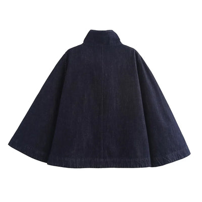 Women's Denim Cape Blue