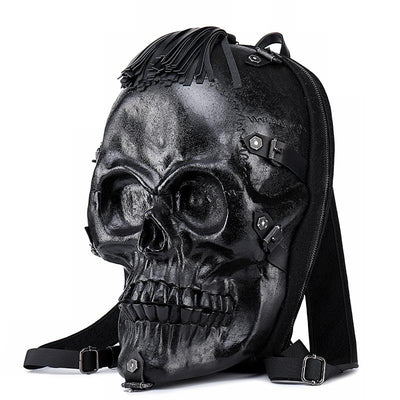 Skull Leather Backpack