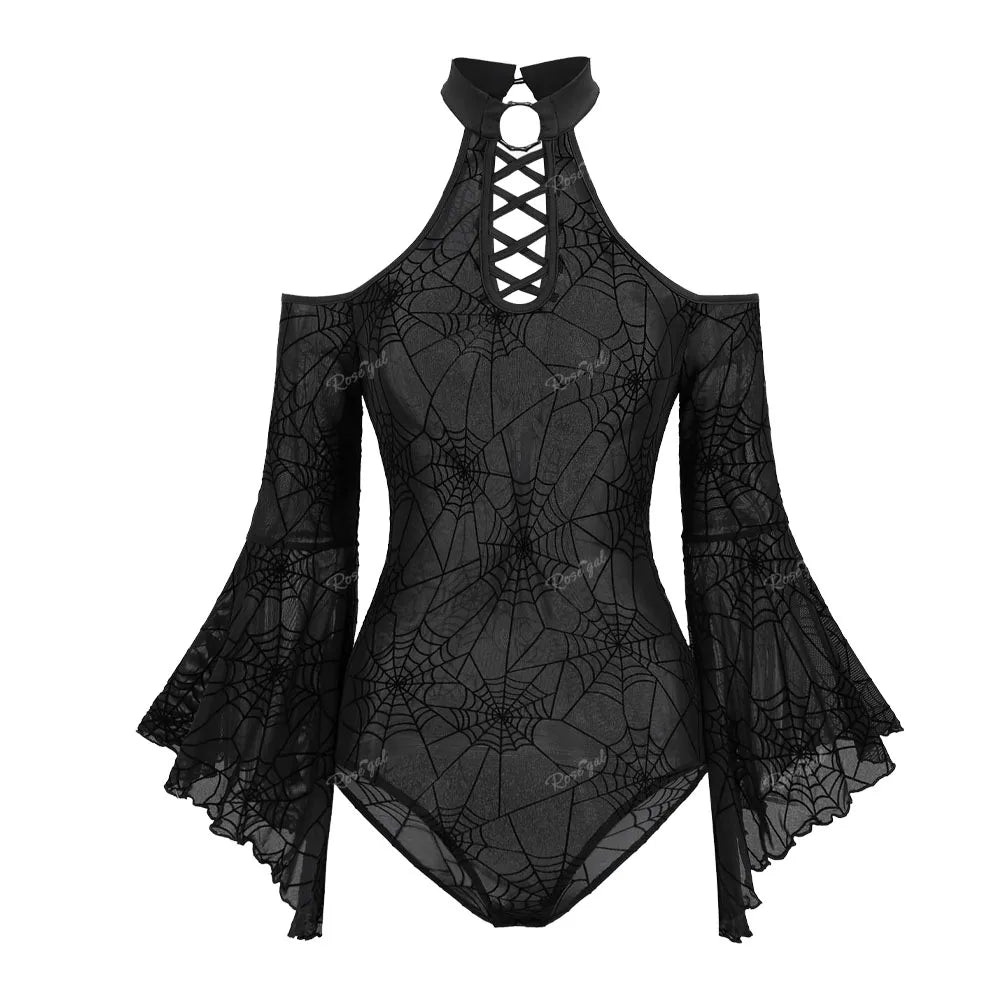 Women's Gothic Bodysuit Black