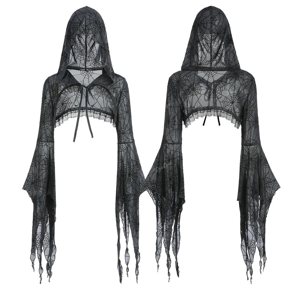 Women's Gothic Cape Top Black