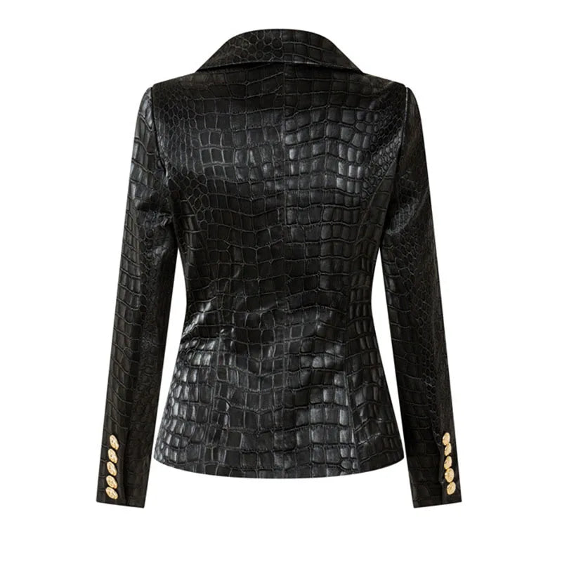 Women's Crocodile Pattern Blazer