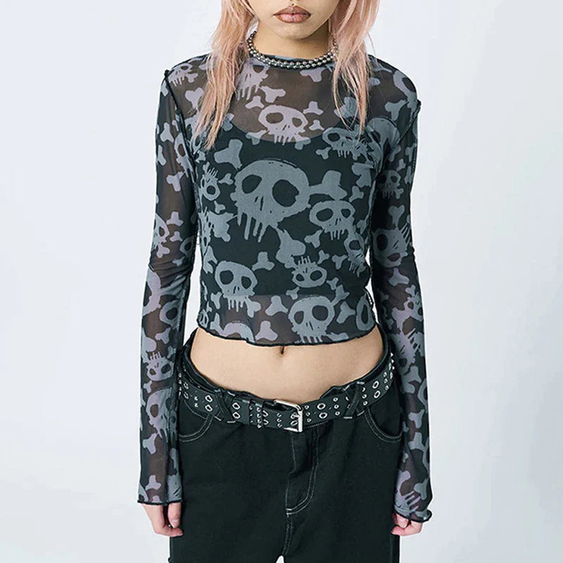 Skull Mesh Top