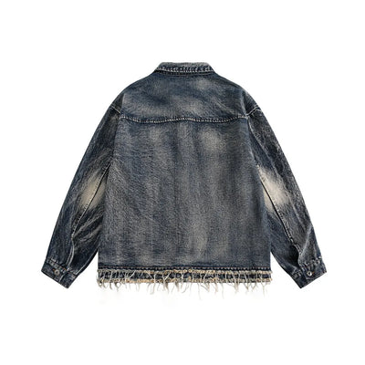 Men's Washed Denim Jacket Blue