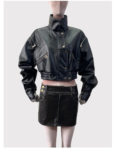 Women's Short Leather Jacket