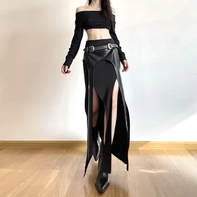 Leather Long Skirt