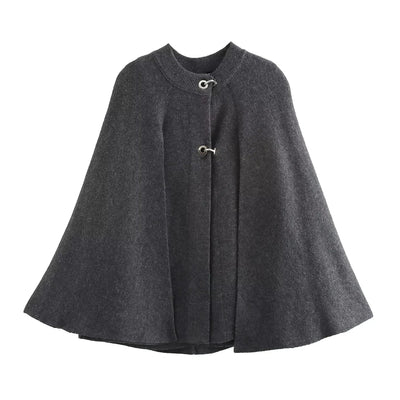 Women's Loose Cape Gray