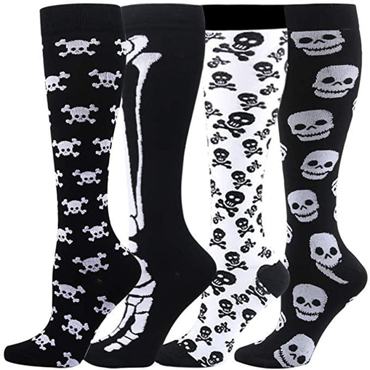 Skull Knee Socks