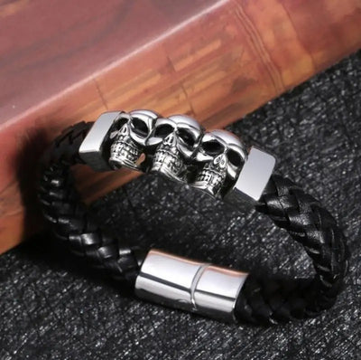 Leather Skull Bracelet