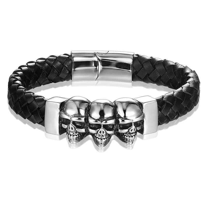 Leather Skull Bracelet