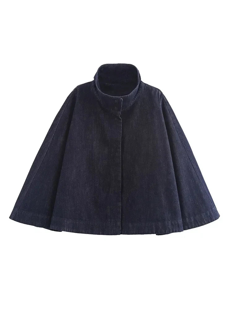 Women's Denim Cape Blue