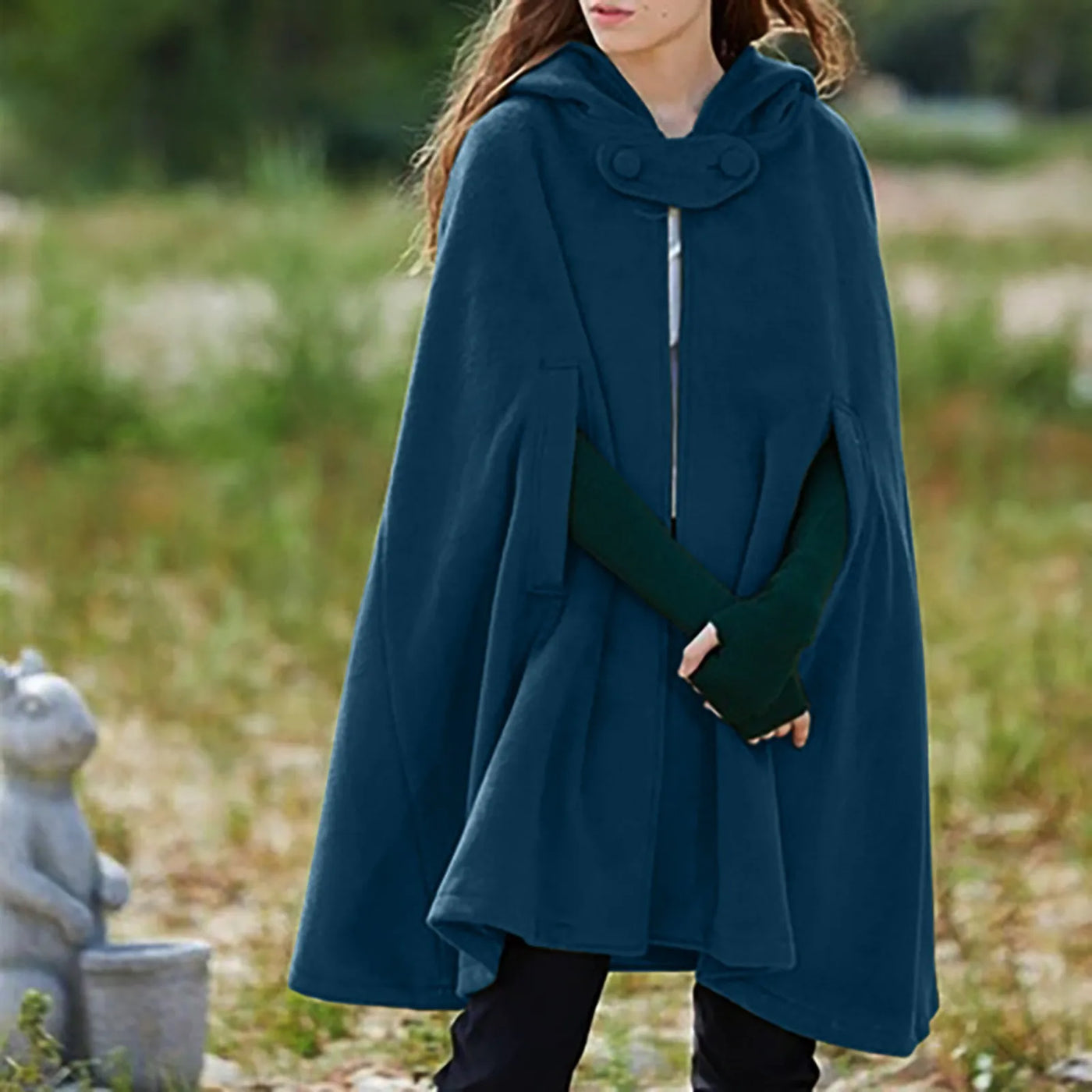 Women's Hooded Cloak Black