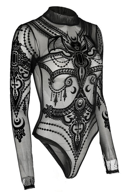 Bejewelled Bat Bodysuit