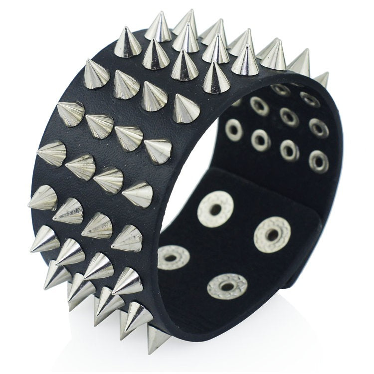 Four Row Spiked Metal Cuff