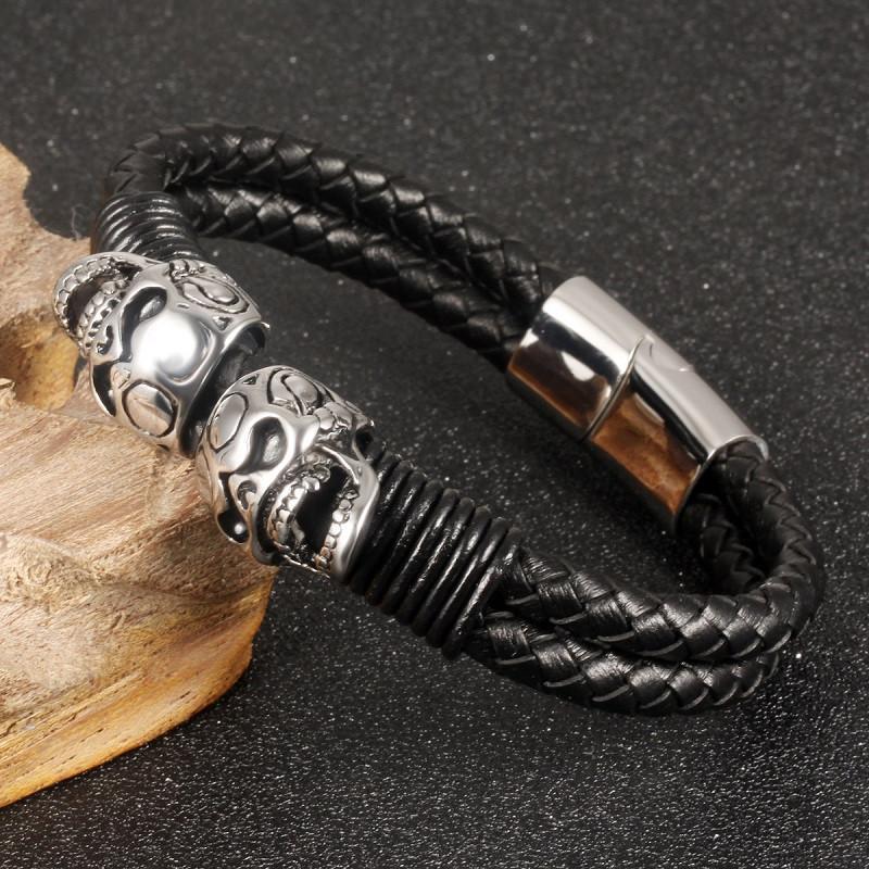 Braided Skull Bracelet