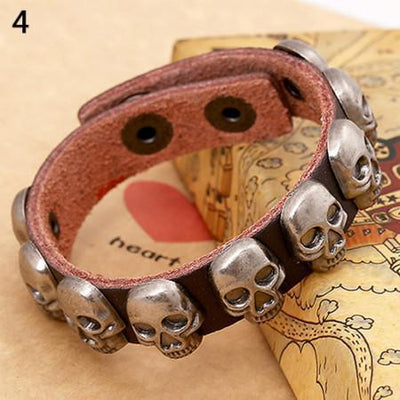 Leather Skull Bracelet