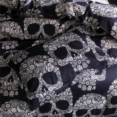 Black Sugar Skulls Bedding