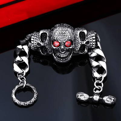 Red Eyes Skull Bracelet