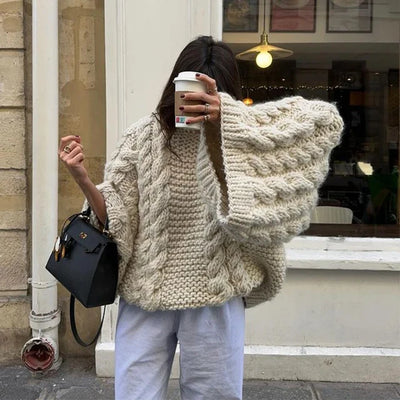 Women's Oversized Knitted Jumper White