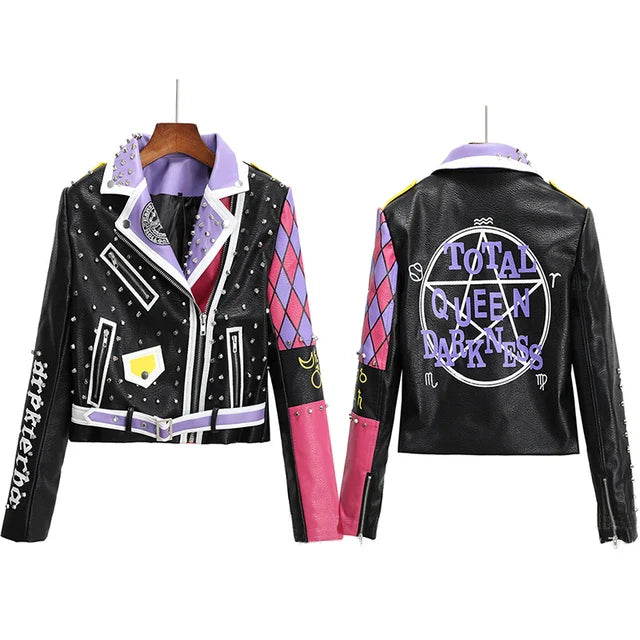 Nightmare Punk Rivet Leather Jacket