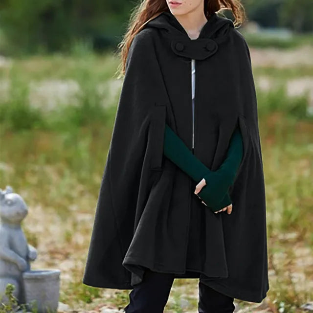 Women's Hooded Cloak Black