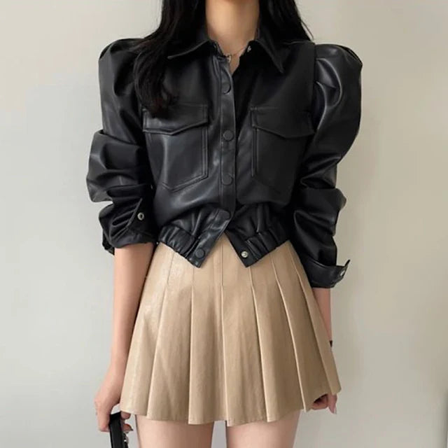 Cropped Leather Jacket