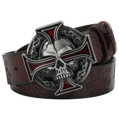 Skull Leather Belt